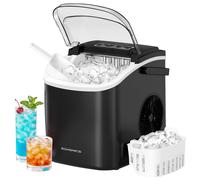 Efficient Portable Ice Maker with Self-Cleaning for Home and Office, Ink Black