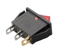 Efficient Power Control with 3 Pin Rectangular Rocker Switch for Treadmills and Water Dispensers (red)