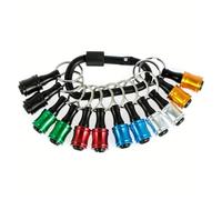 Efficient Push-Button Extension Bar: 12-Slot Aluminum Screwdriver Bit Holder for Quick Tool Changes & Organized Workspace