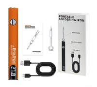 Efficient Rechargeable Soldering Iron with USB C Charging, 650mAh Battery and Intelligent Temperature Settings (Orange)