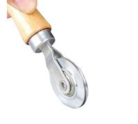 Efficient Screen Replacement Tool Featuring a Wooden Handle and Sturdy Metal Wheel Spline Roller for Craft Enthusiasts Household Screen Tool