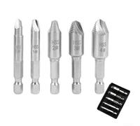 Efficient Screw Remover Set of 5 Pieces, Perfect Tool for Extracting Rusty or Broken Screws from Wood and Machinery with Ease