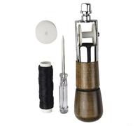 Efficient Sewing Awl Set for Canvas, Leather, and Heavy Fabrics Features Lock Stitch Awl and Dual Needles