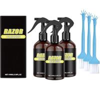 Efficient Shaver Cleaner Spray, Universal Shaver Cleaning Fluid, Electrical Cleaner Spray, Shaver Cleaning Solution with Brush, for Cleaning Lubricating and Rust Prevention to Shavers, 100ML (3PC)