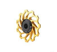 Efficient Shifting with Aluminum Alloy Guide Wheel Self Lubricating Properties, Suitable for Tensioning and Guiding (11T gold)
