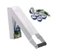 Efficient Single Hand Can for Bottles Recycling White Color Space Saving Can Crusher