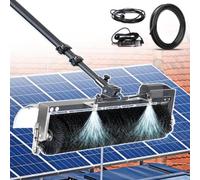 Efficient Solar Panel Cleaning Brush Kit - 360° Rotating Electric Roller (60cm) + 3.5m Adjustable Telescopic Pole for Easy Outdoor Maintenance & Optimal Performance