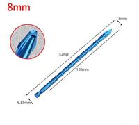 Efficient Triangle Drill Bit for Various Materials, 612mm Eccentric Design with Easy Chip Removal (8mm)
