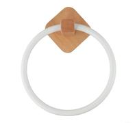 Efficient Wall Mounted Towel Holder in a Stylish Round Shape with a Strong Wooden Base for Home Organization (Beech White)