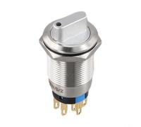 Efficiently Engineered 19mm Mounting Hole Self Locking Rotary Switch Designed to Meet the Demands of Modern Industrial Applications (Blue)