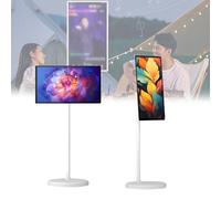 Efficieran Portable Smart TV on Wheels, 21.5-Inch Touch Screen Display with Android 13, 8mp Camera, 5-7h Battery, Rolling Stand TV for Flexible Home Viewing(4+64GB)