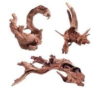 EFFIELER Natural Driftwood for Aquarium Decor - Real Wood Branches for Fish Tank, Reptile Habitat, Terrarium, Hermit Crab, Shrimp Tank,Safe for Aquatic Pets - Unique Size (7-11Inch, 3-Pack)