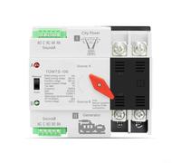 EffiFish 100A Automatic Transfer Switch 2P DIN Rail, 0.05s Fast Switching For Generator & Solar, Manual/Auto Mode With Voltage Protection(100A)