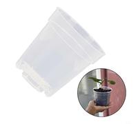 EffiFish 10Pcs Clear Plant Pot With Drainage Holes Plastic Nursery Containers Transparent Growing Pots For Orchids Succulents Herbs(5.2 inches)