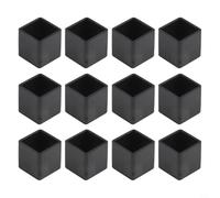 EffiFish 12-Pack Black PVC Chair Leg Cap, Furniture Legs,Square Legs Protectors For Furniture And Table Legs, Floor Scratch And Noise Prevention(20x40mm)