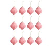 EffiFish 12pcs Plush Christmas Hanging Ornaments Lantern-Shaped Balls Set