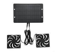 EffiFish 12V Solar Panel Ventilation Fan Kit,with 10W Panel for Poultry House Garden Shed Temperature Control Fan (A)