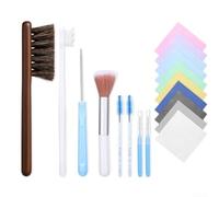 EffiFish 18-Piece Jewelry Cleaning Kit with Polishing Cloths, Hole Brushes, Horsehair Brush and Microfiber Tools for Gold, Rings and Earrings