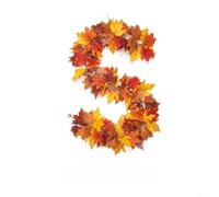 EffiFish 1Pc Artificial Maple Leaf Vine, Artificial Maple Leaf Vine,Faux Silk Garland For Door Balcony Thanksgiving Home Decor Seasonal For Accent(252-4)