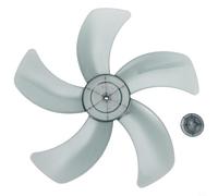 EffiFish 1PCS/4PCS B 16 Inch 5-Leaf Plastic Fan Blade With Nut Cover, Replacement Part For Pedestal Or Desk Stand Fans, Easy To Install And Clean(4PCS Black)