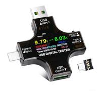 EffiFish 2-in-1 USB C Power Meter with, 3.6V-36V Voltage Current Tester for PD3.0 for QC3.0, 8A High Current Detector for iPhone 15 for MACBOOK