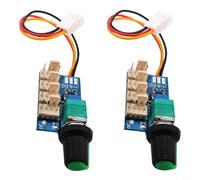 EffiFish 2-Pack 4-Channel for PWM Fan Speed Controller, 0-100% Manual Regulator Switch for PC Chassis Cooling, DC 12V 3A per Port, Compact 36mm(B)
