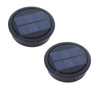 EffiFish 2 Pack Solar Light Replacement Tops With LED Bulbs, Waterproof Lantern Lids Auto On Off At Dusk, 10.5cm ABS Garden Lamp Parts(Regular Model)