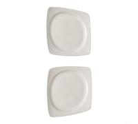 EffiFish 2 Pack White Melamine Square Dinner Plates
