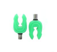 EffiFish 2pcs Fluorescent Silicone Rod Rest Heads, Glow-in-the-Dark Butt Gripper for Night Carp Fishing, European Style Holder (Green) Easy And Quick To Use(AC161 Light Green)