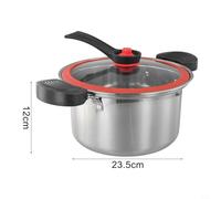 EffiFish 3.5L Small Pressure Cooker ，Stainless Steel Non-stick Cooking Pot Stew Steamer Multi-functional Cookware For Kitchen(Silvery)