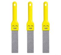 EffiFish 3 Pack Pumice Cleaning Stones with Handles for Removing Limescale Rust Stains from Toilets Sinks Bathtubs and Tiles Purple Pink Yellow(Yellow)
