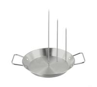 EffiFish 3-Pack Stainless Steel Vertical Skewers with Base Plate for Shawarma Al Pastor Grill, Non-Stick BBQ Roaster Tool 8-12 Inch