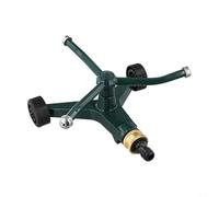 EffiFish 360° Rotating Metal Lawn Sprinkler with 3 Adjustable Heads,Wheeled Garden Irrigation System for Yard,Flower Bed,Dark Green