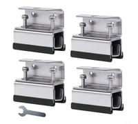 EffiFish 4 Pcs 6 Pcs 304 Stainless Steel Van Roof Rack Mounting Brackets Kit， for RV for Promaster for Ducato Solar Panel Installation 4/6 Pieces Black Silver(4PCS)