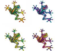 EffiFish 4-Piece Metal Dragonfly Wall Art Set, Colorful Hand-Painted Garden Decor For Patio Fence(D)