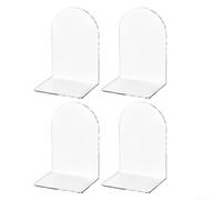 EffiFish 4 Pieces Metal Bookends Set, L-Shaped Rust-Proof Desktop Book Stand with Non-Slip Foam Pads for Organising Books, CDs, Magazines(4pcs)