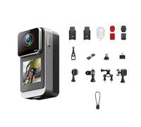 EffiFish 4K Action Camera Waterproof 30fps with 1.3 Inch Display Helmet Mount for Cycling Vlogging Pet Video Recorder Black
