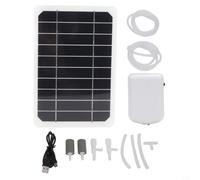 EffiFish 5W Solar Air Pump for Aquarium with 2000mAh Battery, 1.6L/Min Oxygen Aerator for Outdoor Fishing, Portable Solar Powered Fish Tank Charger