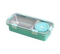 EffiFish 600ml Stainless Steel Food Container 2 Section with Bowl(Green) | High-grade stainless steel, rust resistant, for durable daily use, safe material, dishwasher friendly