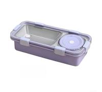 EffiFish 600ml Stainless Steel Food Container 2 Section with Bowl(Purple) | High-grade stainless steel, rust resistant, for durable daily use, safe material, dishwasher friendly