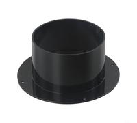EffiFish ABS Wall Flange Connector for Round Ventilation Pipe Air Ducting 100mm 125mm 150mm Black High Strength Smooth Low Resistance(100mm)
