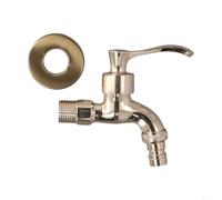 EffiFish Antique Bronze Washing Machine Tap .Decorative Outdoor Garden Faucet Wall Mounted Solid Brass Vintage Style Connector(Gold)