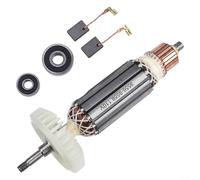 EffiFish Armature Rotor, for Angle Grinder 9556 9557 9558 9556NB 9556HN 9557NB with Carbon Brushes and Bearings, Metal Core Part for Industrial Grinding Tasks(110V)