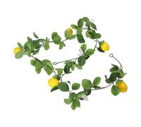 EffiFish Artificial Lemon Vines, Faux Vine With Realistic Lemons And Flowers For Indoor Door, Window, Air Conditioning Pipe Decor 170-200cm (B)