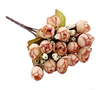 EffiFish Artificial Silk Roses Long Stem Fake Flowers for Wedding Bridal Bouquets Home Decor Centrepieces - 24cm Pink Purple Yellow Wine Red for champagne 5 Branches(K)