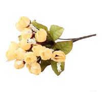 EffiFish Artificial Silk Roses Long Stem Fake Flowers for Wedding Bridal Bouquets Home Decor Centrepieces - 24cm Pink Purple Yellow Wine Red for champagne 5 Branches(H)