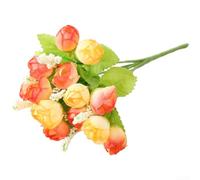 EffiFish Artificial Silk Roses Long Stem Fake Flowers for Wedding Bridal Bouquets Home Decor Centrepieces - 24cm Pink Purple Yellow Wine Red for champagne 5 Branches(E)