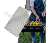 EffiFish Barbecue Grilling Basket, with Long Handle BBQ Mesh Net for Steak Fish Vegetables Outdoor Cooking Tools