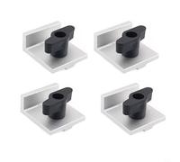 EffiFish Bi-Directional Short Stop Kit For T-Track, 4 Pack Aluminum Woodworking Limit Blocks With Wing Knobs, Silver Anodized 1.5x1.625 Inch