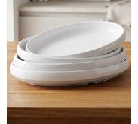 EffiFish Break-Resistant Oval Platters 4pcs White Finish | Shatterproof melamine, drop resistant, safe for kids, lightweight design, for ideal for outdoor use